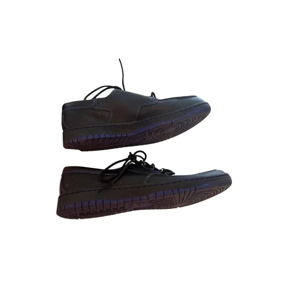 Nike Mens Black Purple Mad Jibe Leather Lace Up Perforated Boat Shoes Size 11